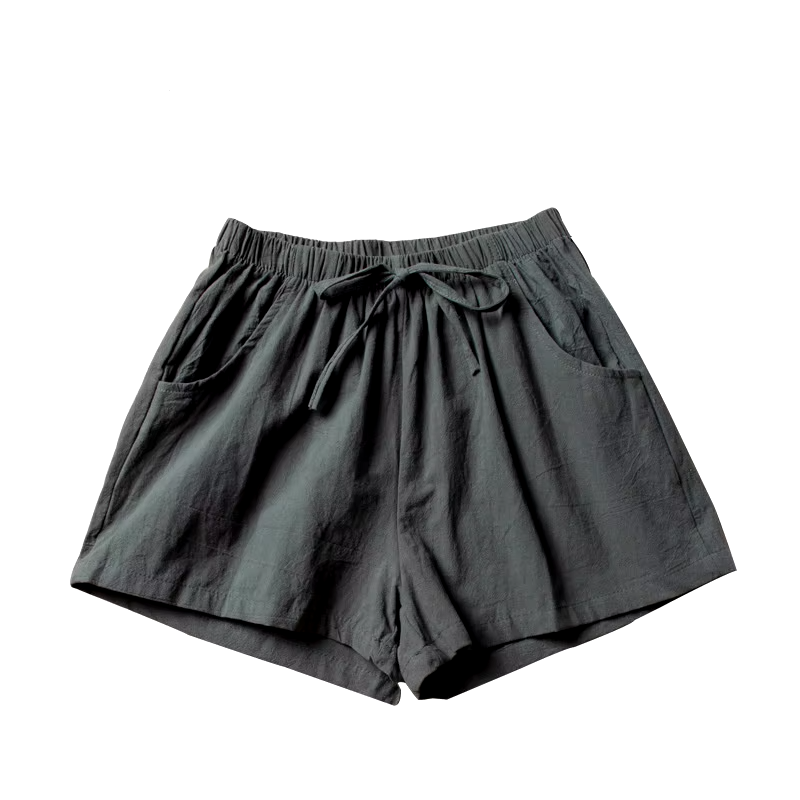 Short de praia em linho com corte elegante